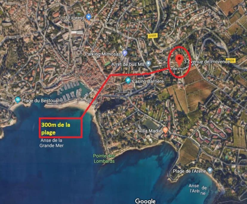 Appartement Au calme, 200m du centre T2 avec balcon et parking à Cassis Extérieur photo
